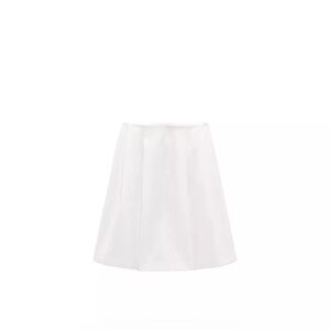 ZARA PLEATED MIDI SKIRT WHITE SIZE L | 3067/409